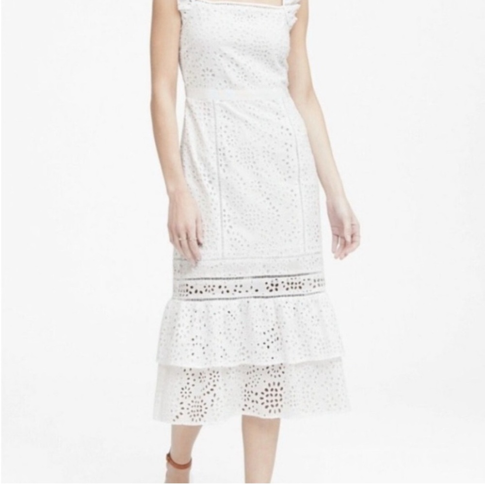 Elegant White Eyelet Dress
